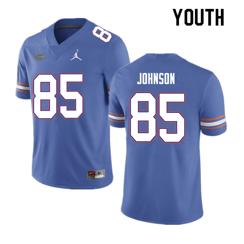 Youth #85 Kevin Johnson Florida Gators College Football Jerseys Sale-Blue